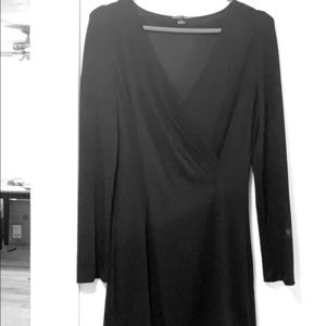 Long sleeve surplice mini dress